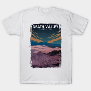 Death Valley National Park Vintage Minimal Retro Travel Poster at Night T-Shirt